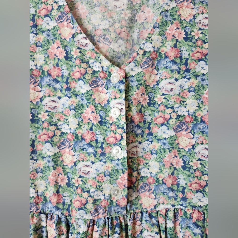 Floral Button-Front Midi Jumper Dress - Picture 3 of 4